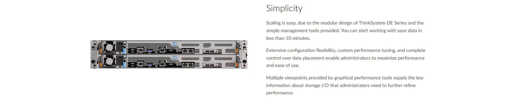 Performance New 2U24 NVMe Base Lenovo Hybrid Array ThinkSystem DE6600H Storage 3