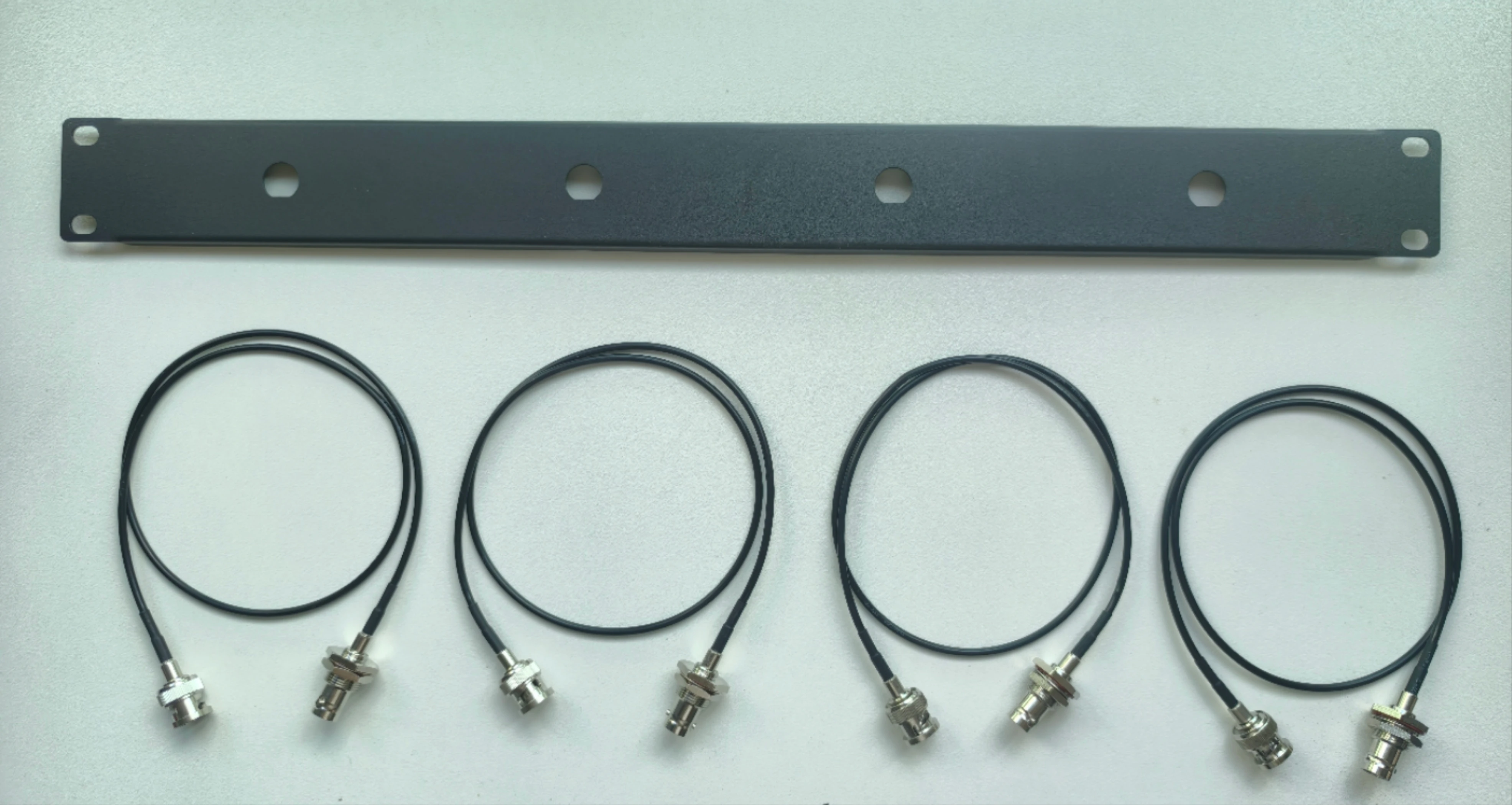 Antenna Relocation Rack Mount Kit - 19 Inches Front Panel 4 Hole Ports with 4 Cables, 24 Inch (BNC Male-BNC Female) SDI Cables-boxintelecom