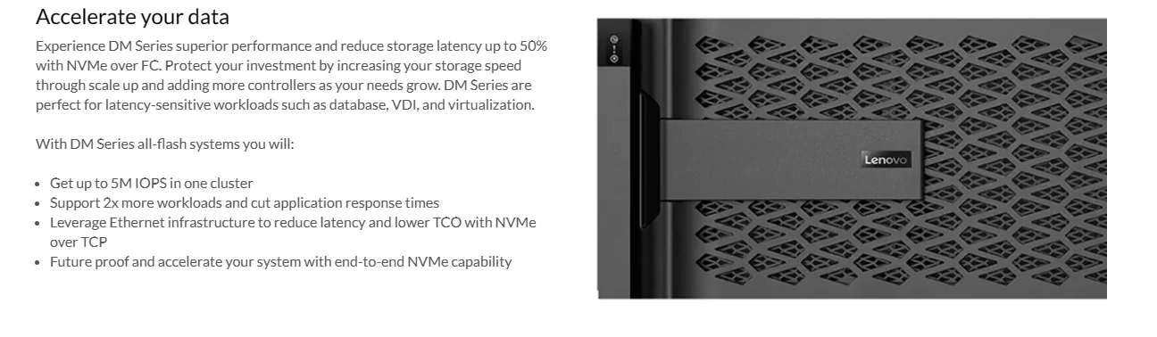 All-flash Accelerates Business ThinkSystem DM7100F All-Flash Array 4U Storage 1