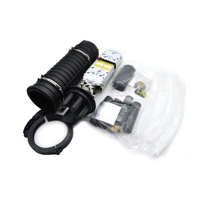 FTTH 96 Core Dome Fiber Optic Splice Box, Wall Hung Cable Joint Closure with 1 in 4 Out Ports