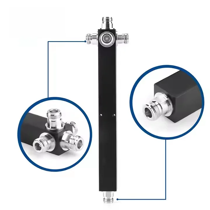 Black square 2/3/4 Way Power Splitter for Network Amplifier 700-2700mhz Power Splitter with N Female Connector-boxintelecom