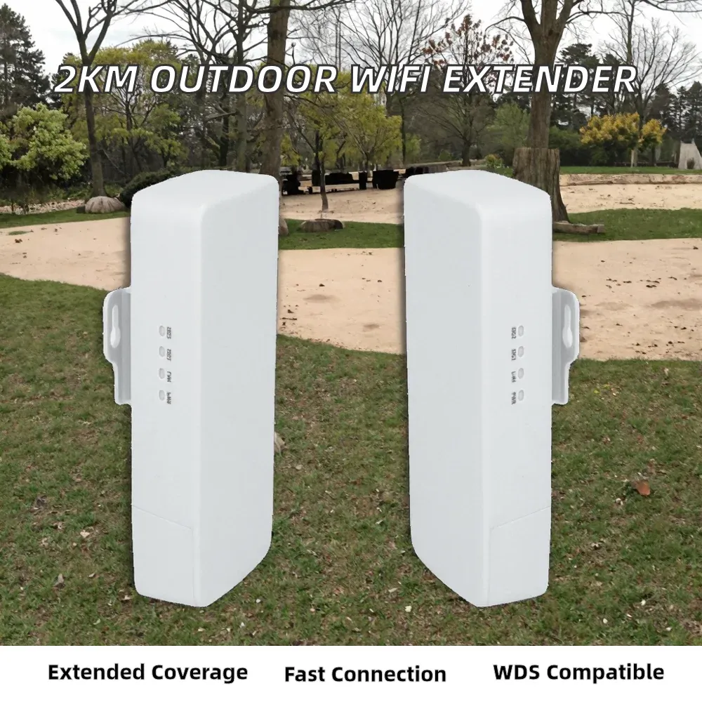 New 2Km Long Range Wireless Outdoor WiFi Extender AP 5.8GHz 300Mbps Firewall VPN QoS Bridge-boxintelecom