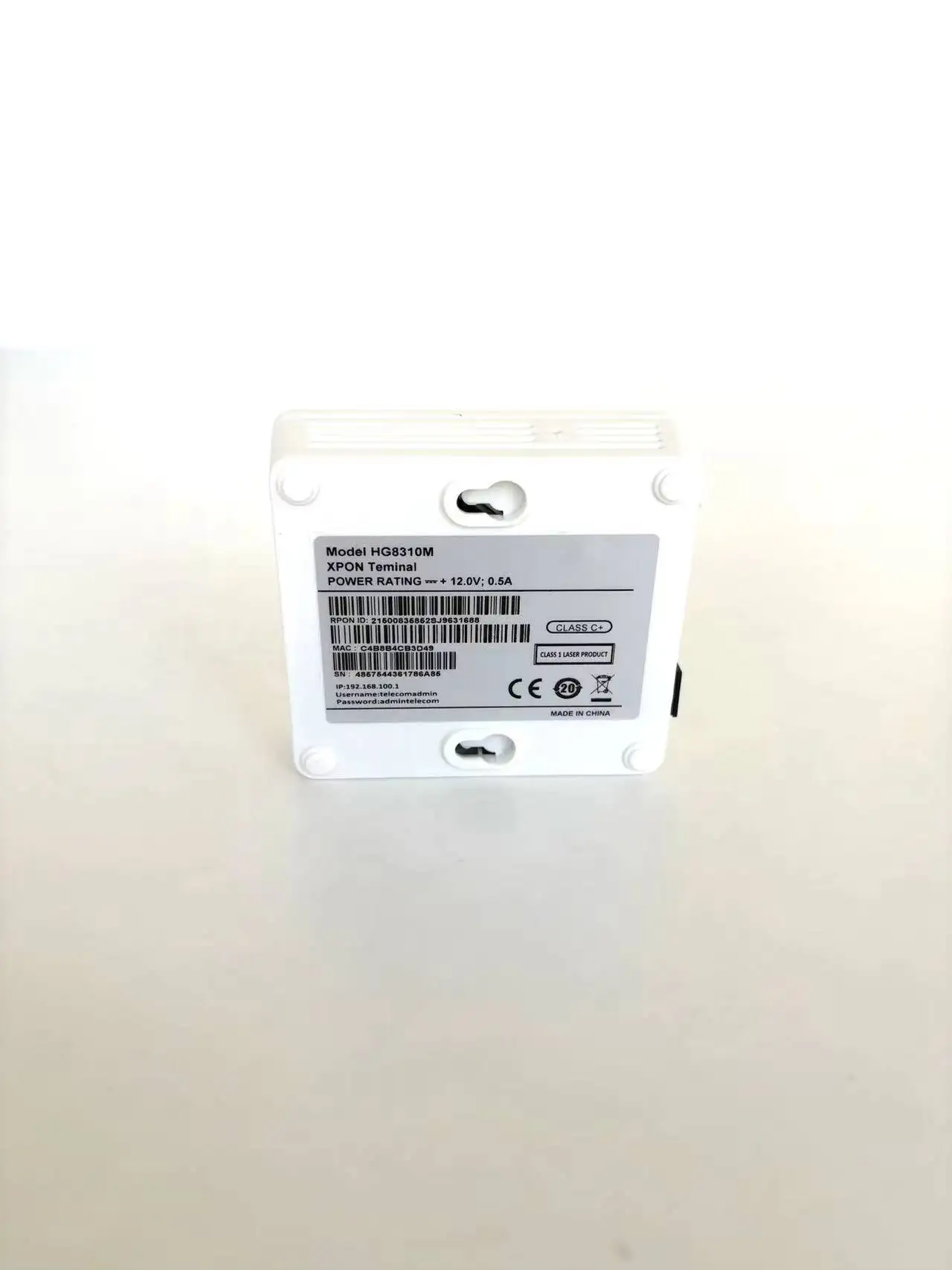 Hot Sale HG8310M GPON ONT FTTH Fiber Optic Telecom RJ45 POE AC Powered 1GE+1GPON/EPON Port 1 Year Warranty-boxintelecom