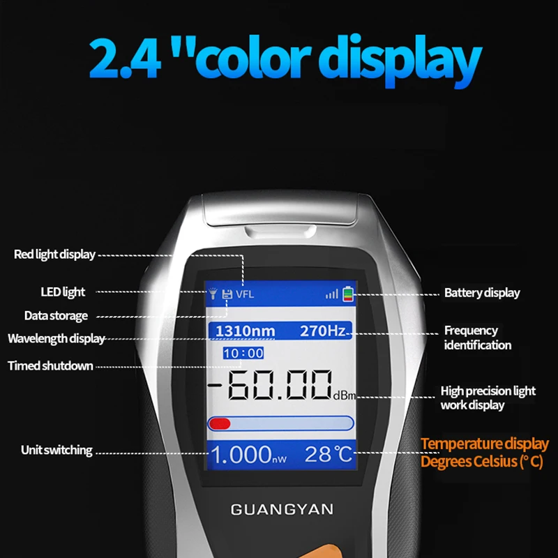 GUANGYAN Y9 Handheld 5 In1 Fiber Optical Power Meter VFL Multifunction Wavelengths All-in-