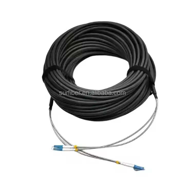 Waterproof 4 Fiber LC LC Armored 2-Core Outdoor Patch Cord 7.0mm 2 Core Armoured Breakout 