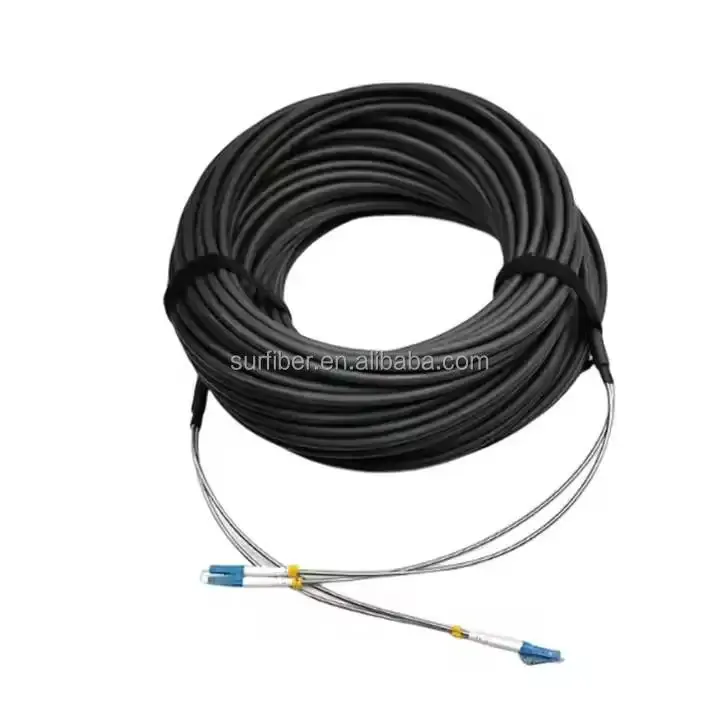 Waterproof 4 Fiber LC LC Armored 2-Core Outdoor Patch Cord 7.0mm 2 Core Armoured Breakout 