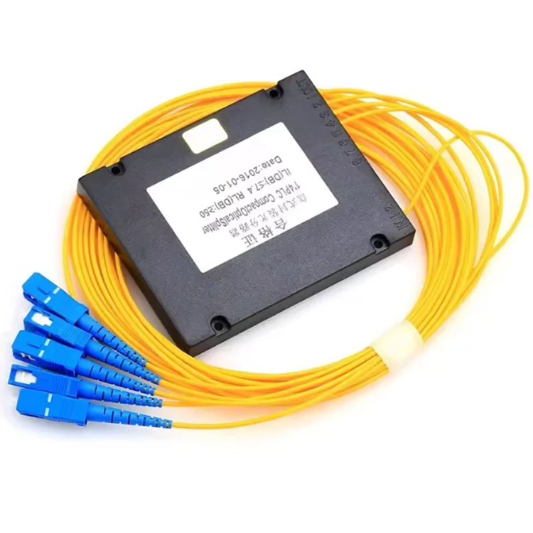 PLC Fiber Optic Splitter 1*4 1*8 SC/FC/UPC Connector Box/Mini Module Type Singlemode FTTH