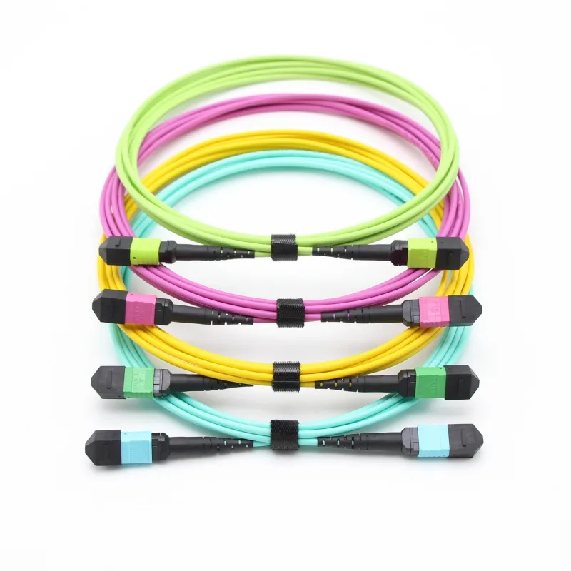 8 12 24 Core Fiber Optical MPO MTP Female Patch Cord 3.0mm Customize Length SM OM3 OM4 Low Loss-boxintelecom