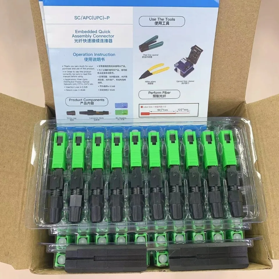 SC FC LC Fiber Optic Fast Connector Quick Assembly Connector for FTTH Drop Cable