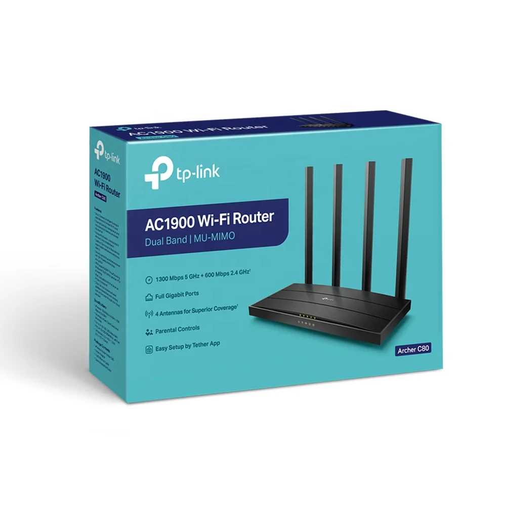 2.4G 5G Dual Band Full Gigabit Tplink AC1900 Wireless MU-MIMO Wi-Fi Routers Tp-Link Archer C80 WiFi 5 TP Link Router-boxintelecom