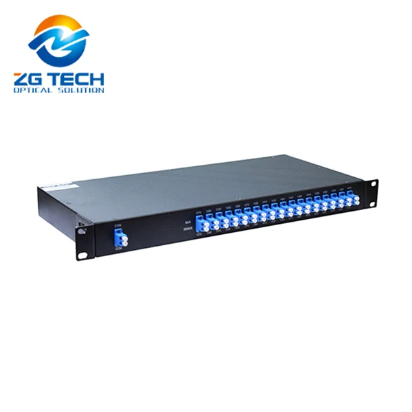 ZG TECH Fiber Optic Multiplexer 18CH CWDM MUX DEMUX 19inch Rack Mount Chassis SMF-28e Fiber 20nm Channel Spacing FTTx 3-Year