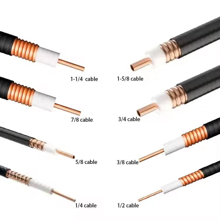 RF Coaxial Cable 1-1/4 RF Corrugated Copper Tube Outer Conductor Feeder Coaxial Foam Cable