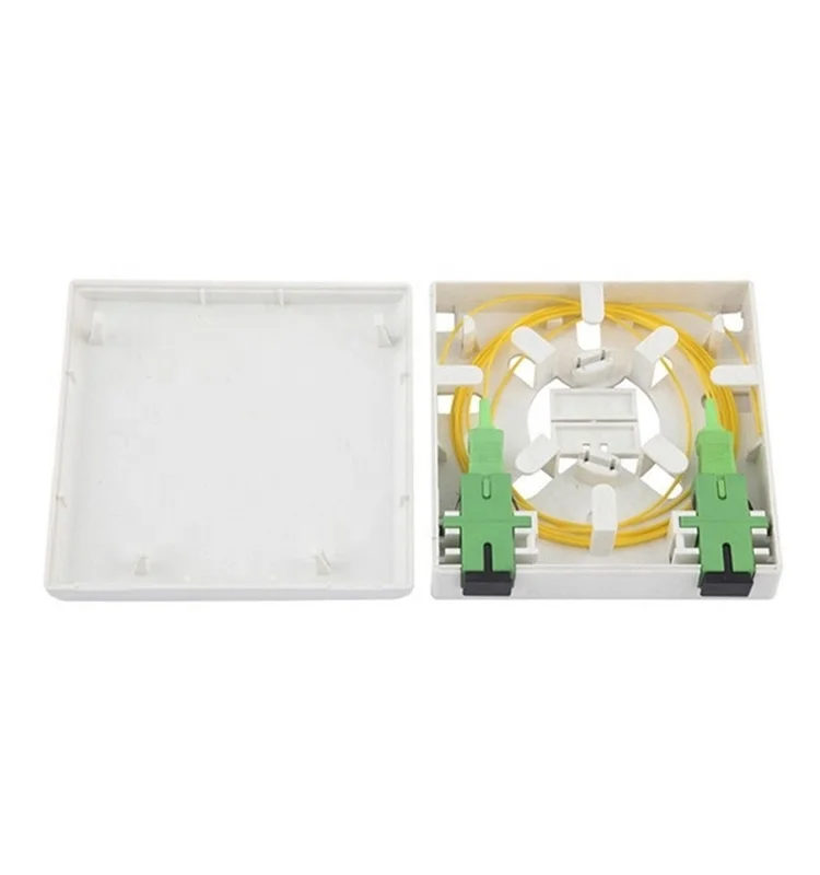 QD-APT Socket Fiber Ftth Box 2 Ports Desktop Wall Socket Terminal ABS Fiber Optic Junction