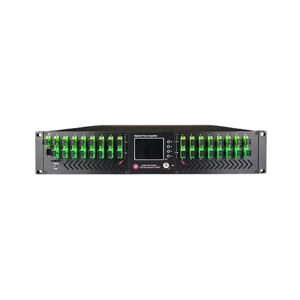 Fiber Optical Amplifier 2U 32 Puertos High Power EDFA 32*16dBm - 32*23dBm 32 Ports 1550nm PON CATV EDFA-boxintelecom