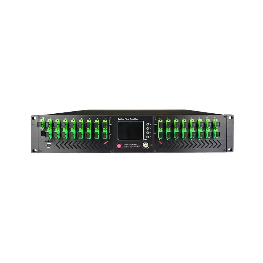 Fiber Optical Amplifier 2U 32 Puertos High Power EDFA 32*16dBm - 32*23dBm 32 Ports 1550nm PON CATV EDFA-boxintelecom