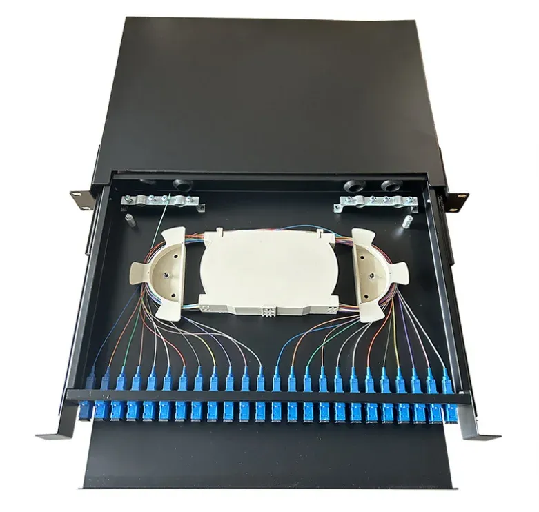 Rack Mount Fiber Optic Patch Panel 24/48 Core, Sliding Drawer ODF with SC LC ST Adapters,