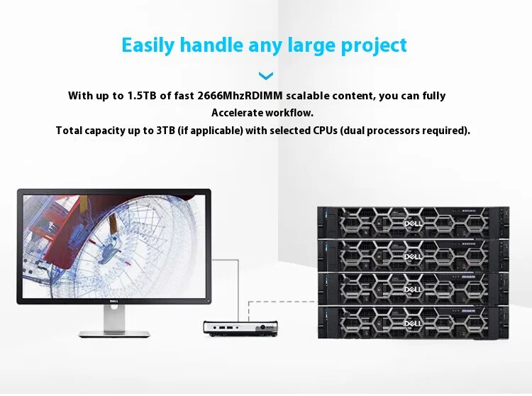Top Quality DeII Precision R7920 Rack Wortation R7920 Pc Server 5218r 128g 960gssd 8tsata Rtx4090-24g