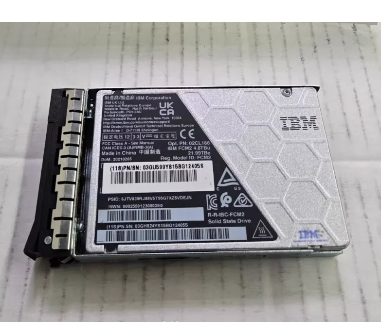 4.8TB U.2 Solid State Drive 02CL187/03GH469 Optional NVMe PCIe 4.0 High Speed Enterprise S