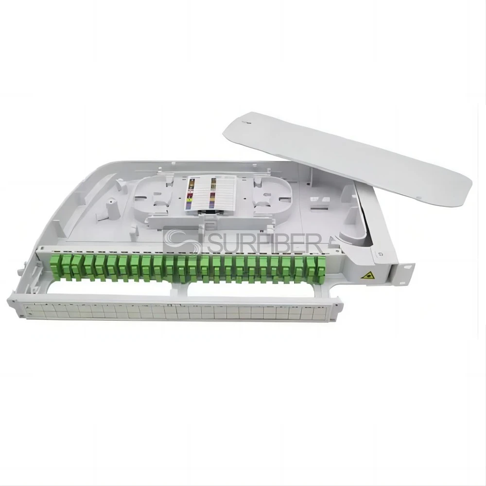 19inch 1U 2U ODF Enclosure SC LC 24 48 96 Port Distribution Frame Swing Rackmount Rotary T