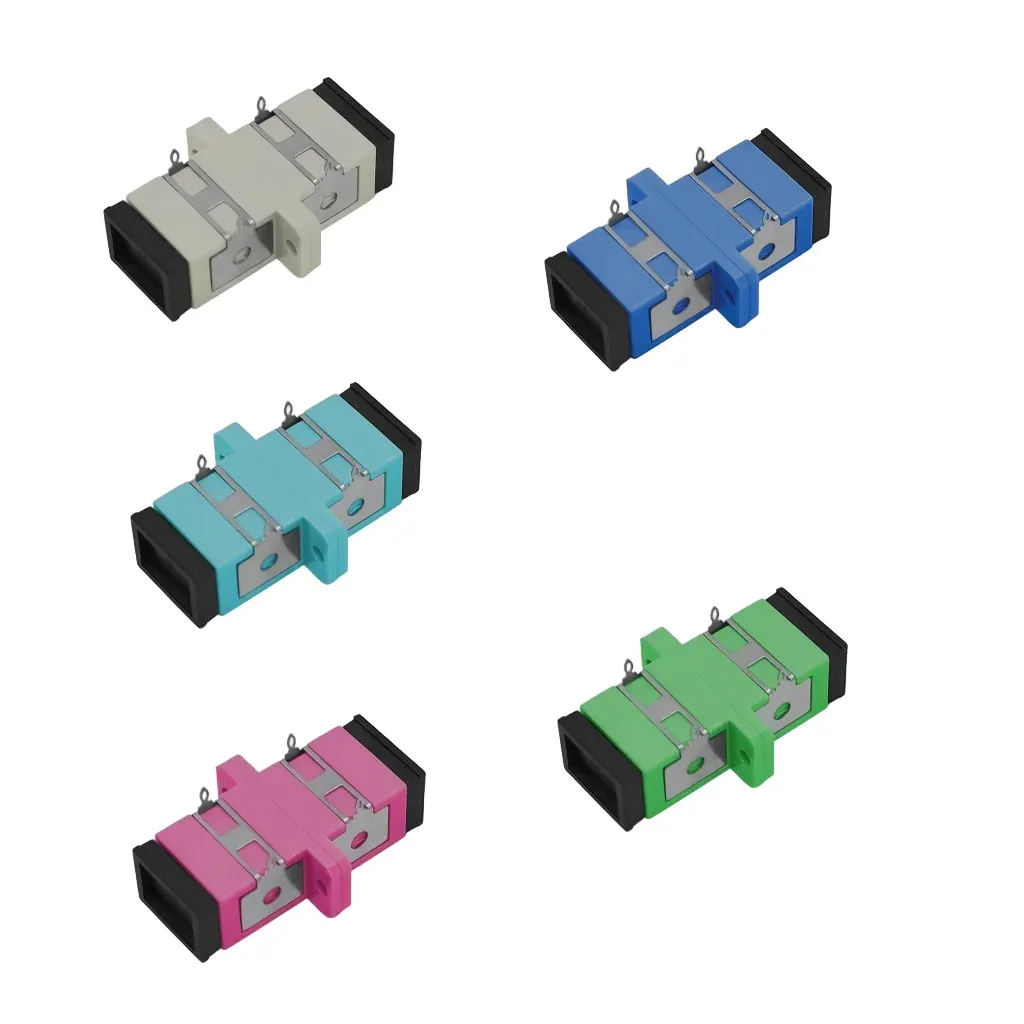 Shrapnel Adapter SC Simplex OS2 MM OM3 OM4 Fiber Optic Adapter Coupler with Flange  High Precision, Durable-boxintelecom