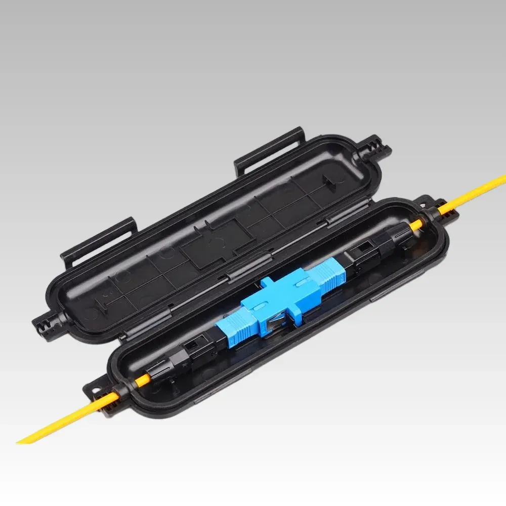 FTTH Drop Cable Fiber Optic Splice Protection Box 1-3 Core Waterproof Joint Closure with 1 Year