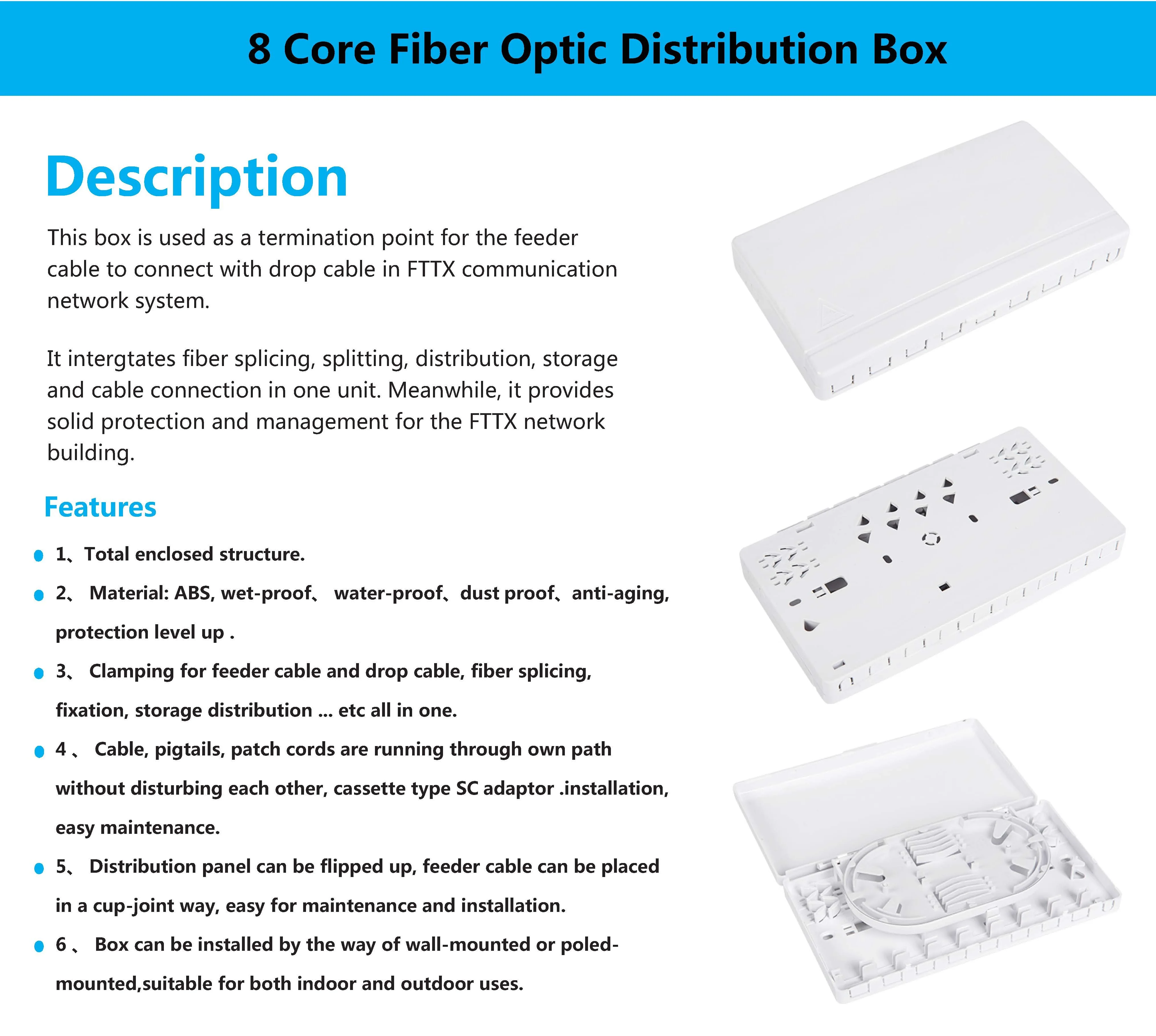 F310-8ports-Optical Optic Fibre Junction/Distribution/Terminal Box-Mini-Small Size