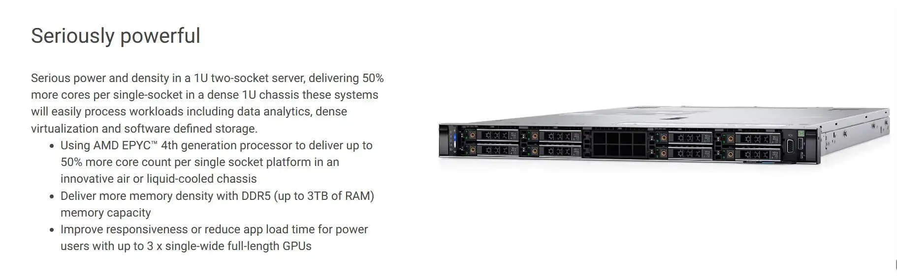 with 4th 9004 AMD EPYC Processor DDR5 Dell Poweredge R6625 1U Rack Server 2