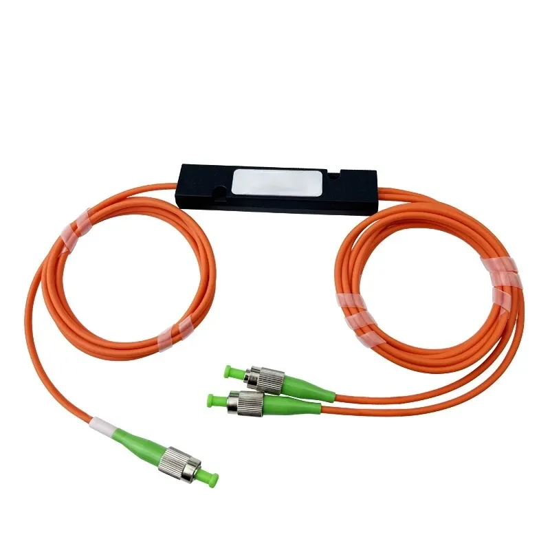 FC/APC 1x2 Multimode Fiber Optic Splitter - Telecom-Grade ABS Fused Biconical Taper 1:2 Op