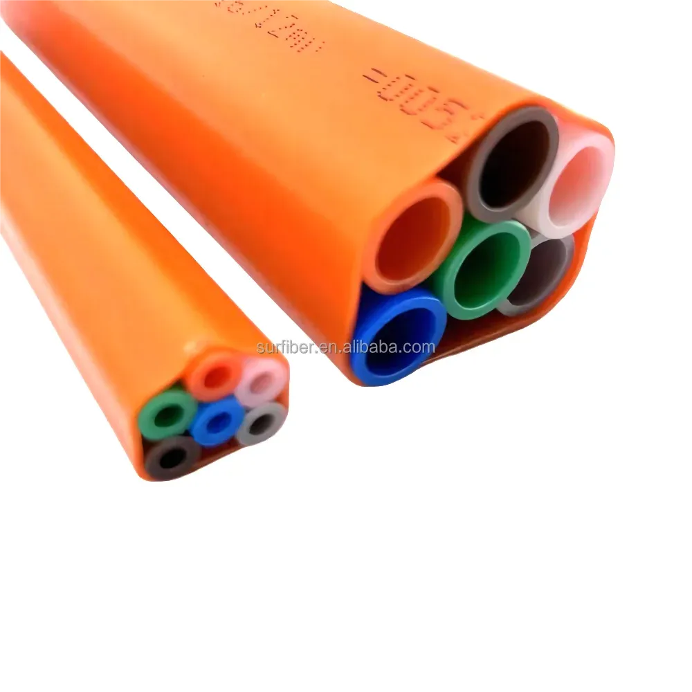 6-Way 14/12mm HDPE Microduct Pipe Bundle with 1.2mm PE Jacket for Fiber Optic Protection