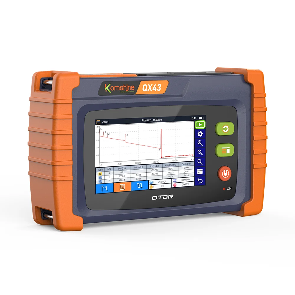 Komshine QX43 16in1Mini Multi-functions OTDR 1310/1550/1650nm Handheld Smart Fiber Optical Tester Equipment with Power Meter-boxintelecom
