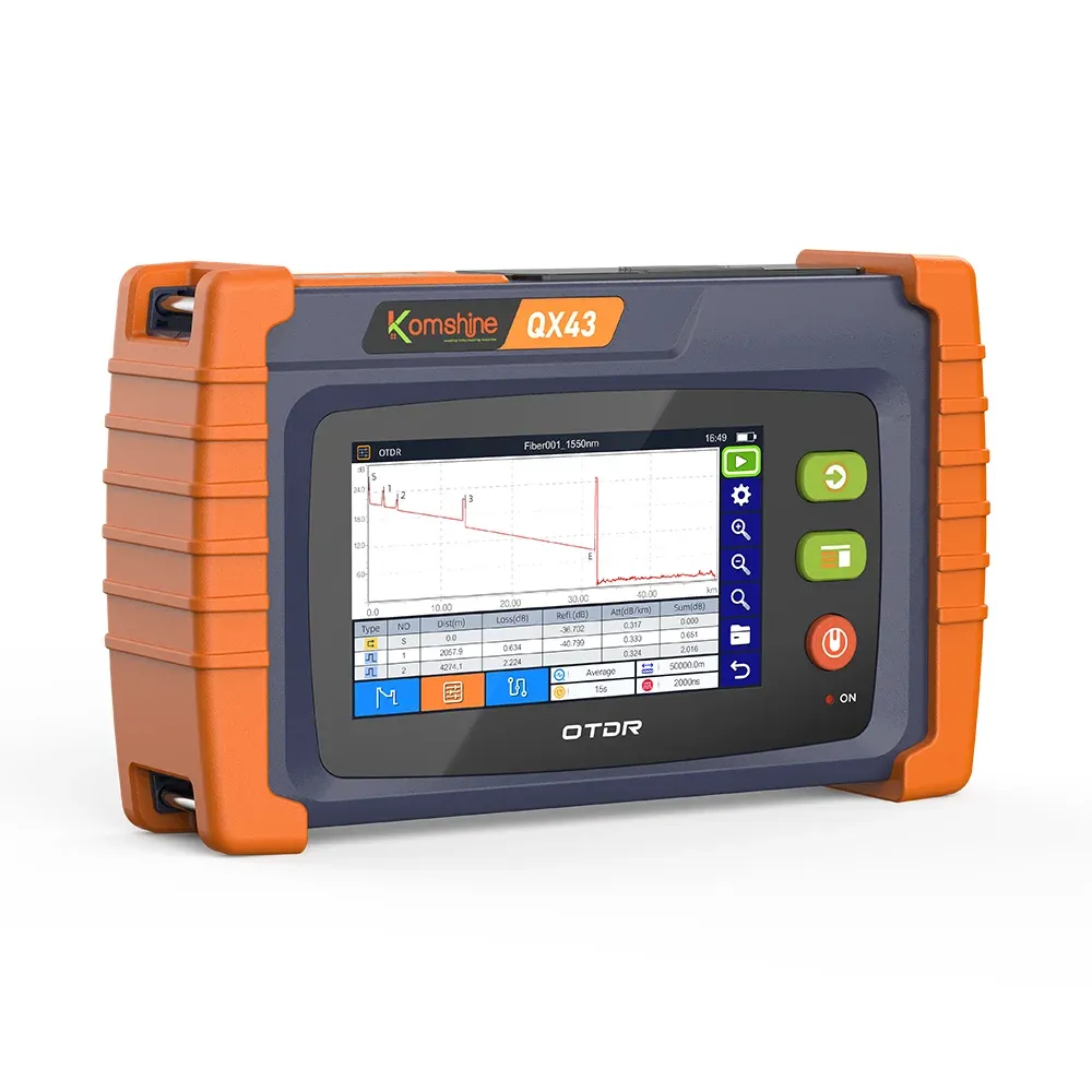 Komshine QX43 16in1Mini Multi-functions OTDR 1310/1550/1650nm Handheld Smart Fiber Optical Tester Equipment with Power Meter-boxintelecom