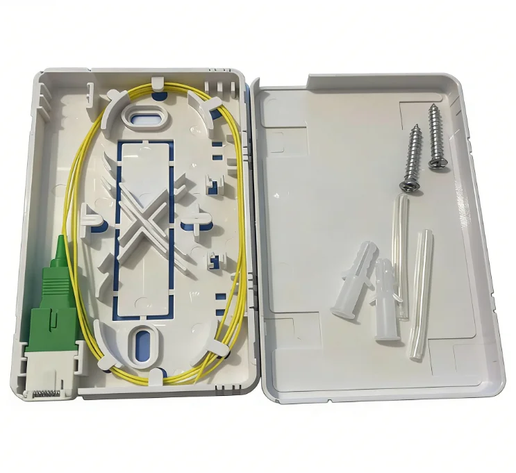 Fiber Optic Easy Faceplate 1 Port Distribution Box SC Adapter Wall Outlet for FTTH Indoor Fiber Termination-boxintelecom