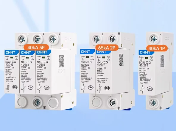 NXU-II Surge Protection Device G-65kA/275V-2P 2 Pole 275V AC Lightning Arrester DIN Rail M