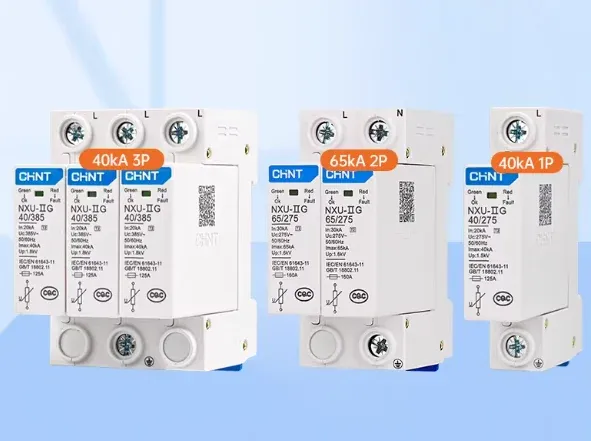 NXU-II Surge Protection Device G-65kA/275V-2P 2 Pole 275V AC Lightning Arrester DIN Rail M