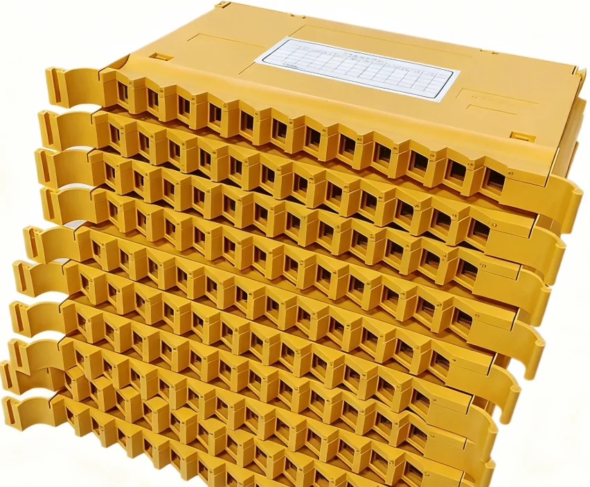 ODF Fiber Optic Splicing Tray - 12-Core Integrated Fusion Tray Yellow Telecom-Grade Fiber Organizer-boxintelecom