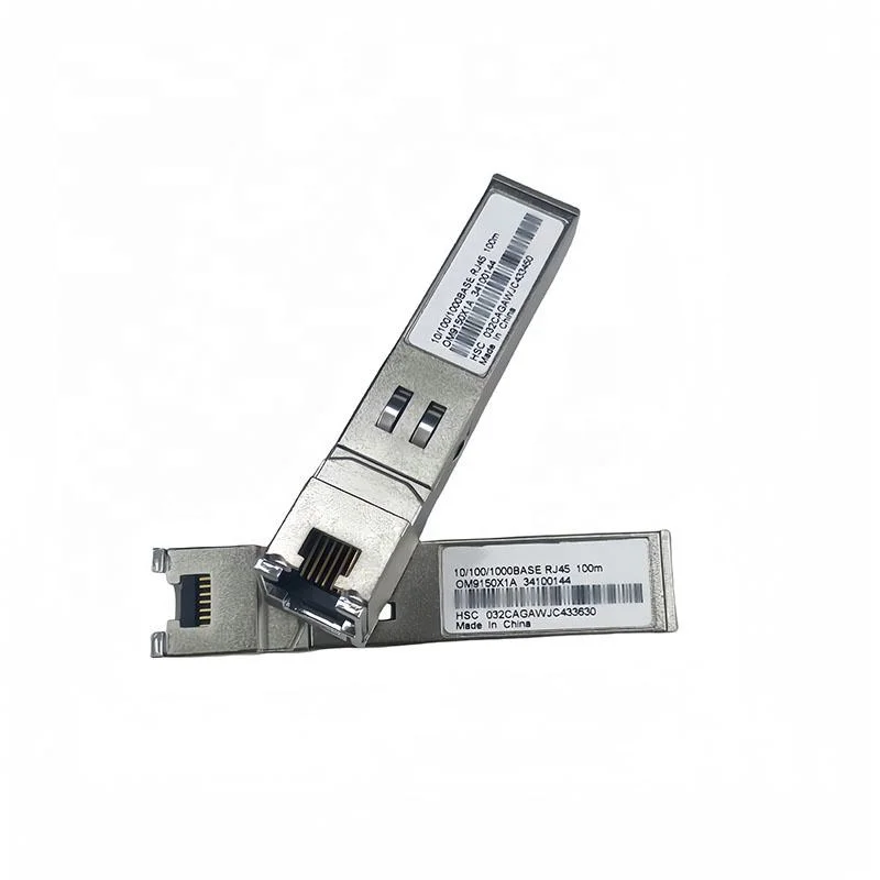 High Quality 1.25G 30m/100m Copper SFP Module 100/1000/10000Mbps Wireless Lan RJ45 Network Fiber Optic Transceiver DC 12V Power-boxintelecom