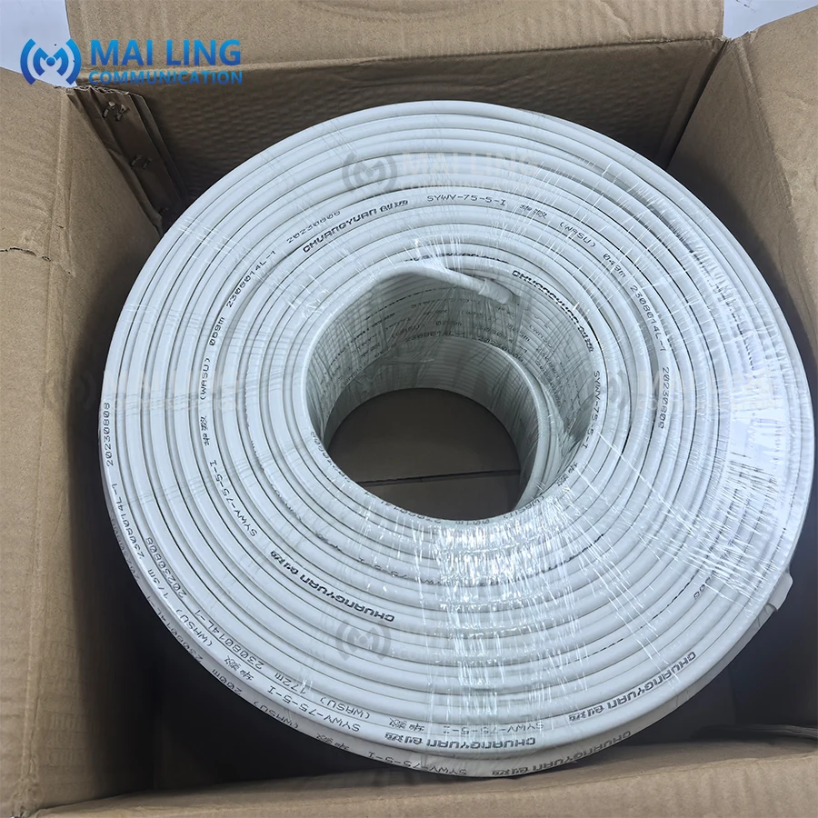 High Quality SYWV-75-5 Physical Foaming Coaxial Cable 96 Feeder Cable 200M*2 SYWV75-5 RF Coaxial
