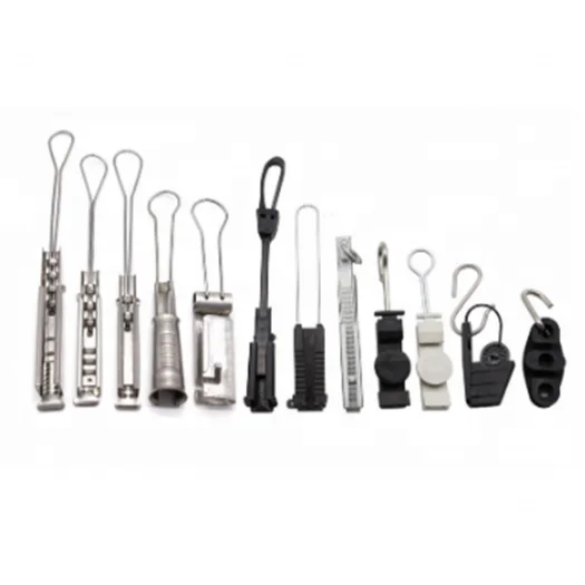Fiber Optic Drop Wire Clamp, Fiber Clamp suspension set adss wire cable   tension clamp fo
