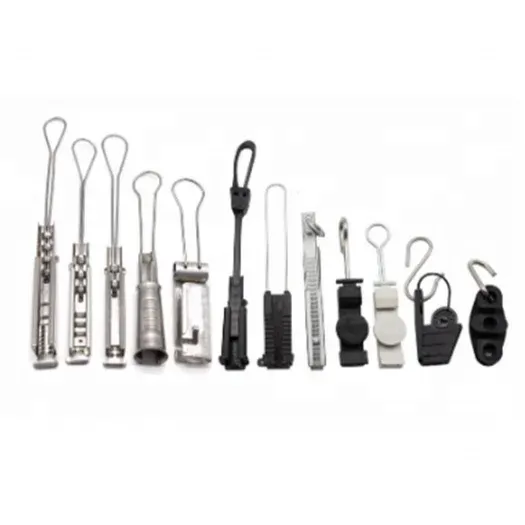 Fiber Optic Drop Wire Clamp, Fiber Clamp suspension set adss wire cable   tension clamp fo