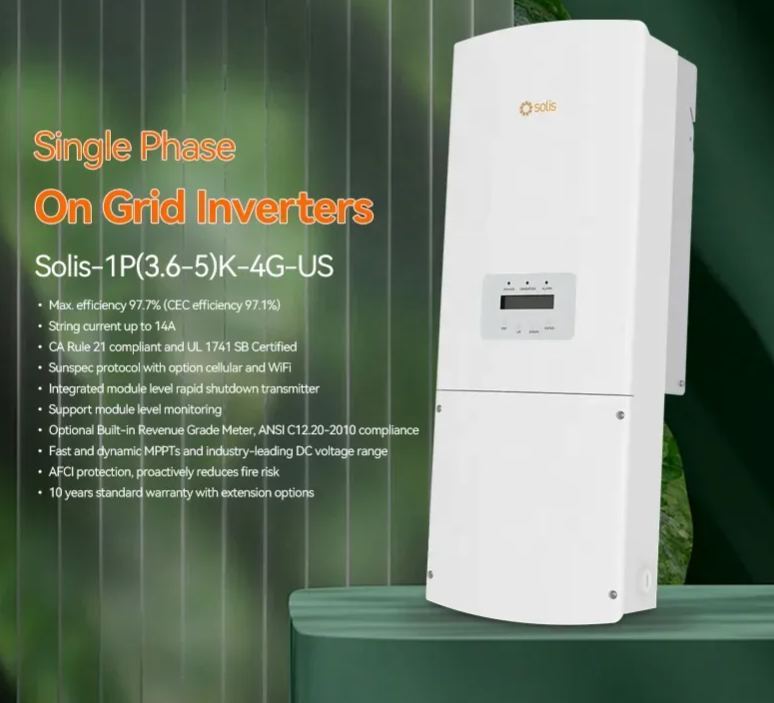 Solis on Grid Inverter 5kw Solis-1P(3.6-5)K-4G-US Single Phase US Version Power Inverter 3.6kw 5kw-boxintelecom