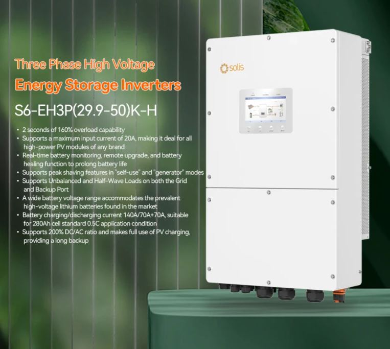 Factory Price Solis S6-EH3P(30-50)K-H Hyrid Inverter Three Phase High Voltage Energy Storage Inverters-boxintelecom