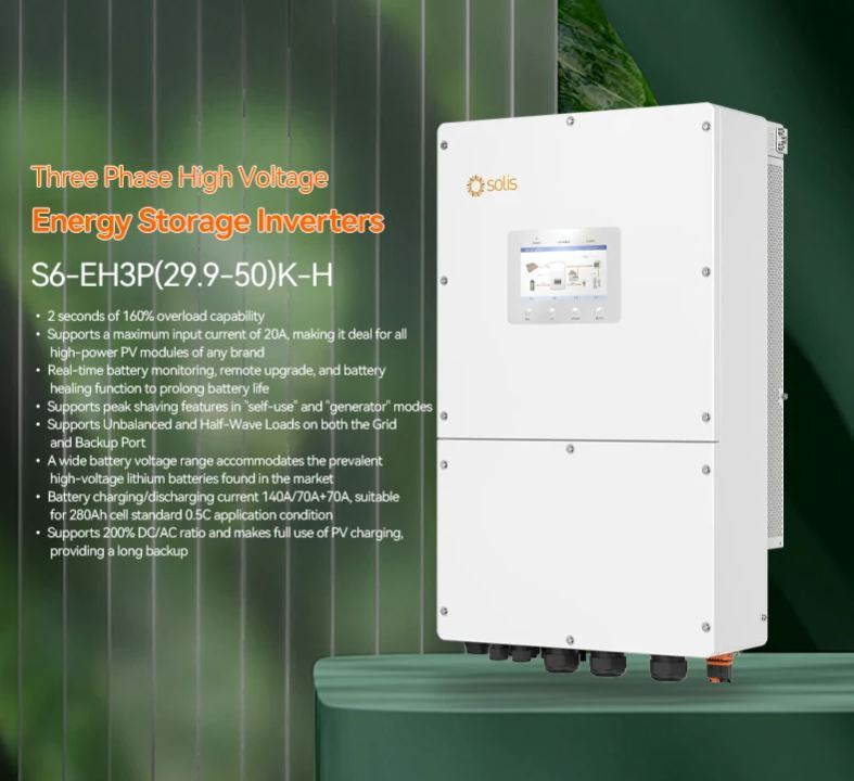 Solis S6 EH3P29.9-50K-H Solar Inverter 50kw German Household 50KW for Hybrid Solar Storage System-boxintelecom