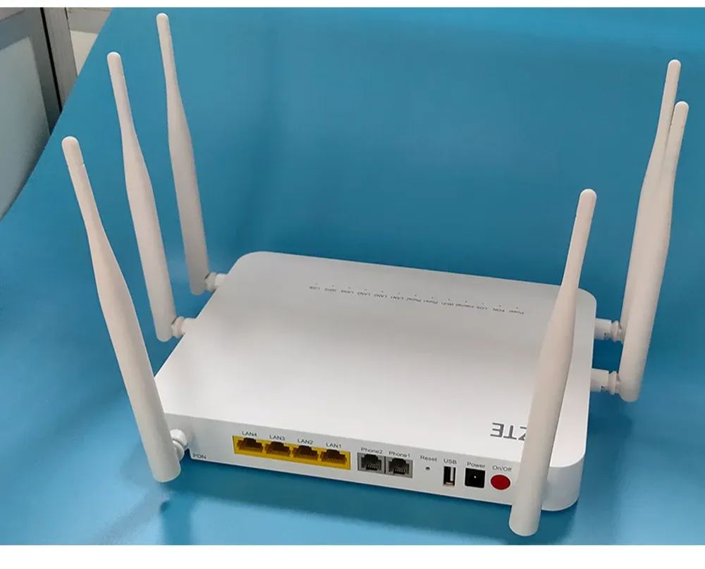 Original New 4GE+2POTS+High Dual Band WIFI GPON ONT ONU English firmware 6 antenna ZTE F680-boxintelecom