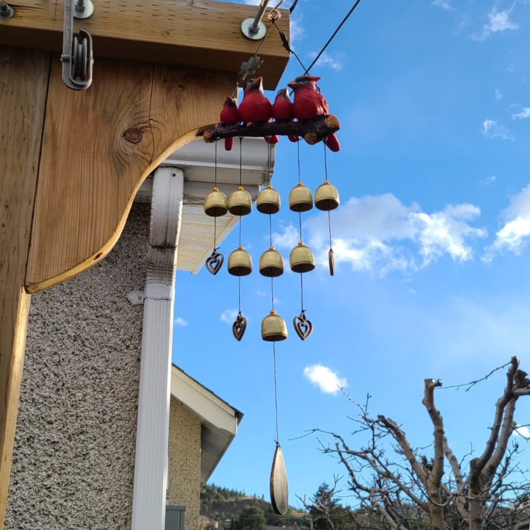 Resin Cardinal Wind Chime | Hand Painted Art