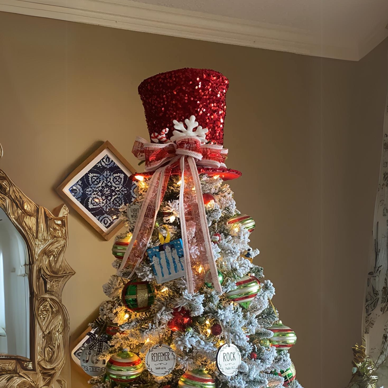 🎄 Handcrafted Christmas Tree Topper Hat - Tree Decorations & The Perfect Gift 🎁
