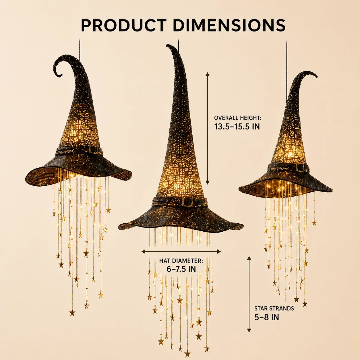 🔥LAST DAY 50% OFF - 🎃Lighted Witch Hat Hanging Chime🧙‍♀️✨