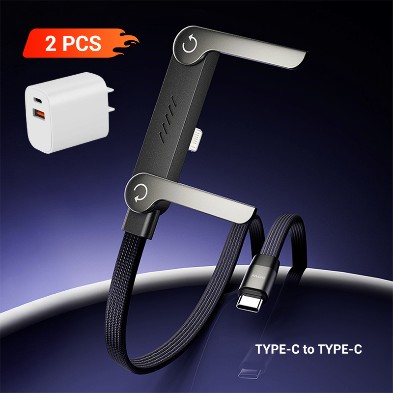 2-in-1 Fast Charging Cable with Adjustable Phone Stand