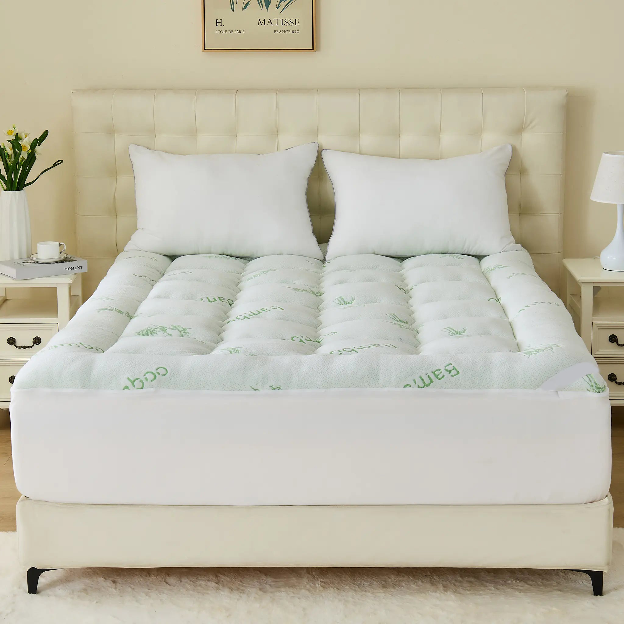 🔥Limited-time 50% off⏰3D Fill Luxurious Bamboo Mattress Topper🛏