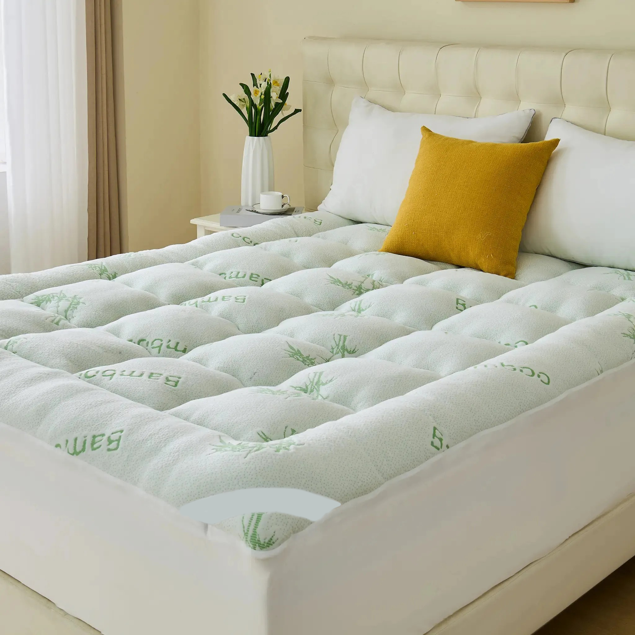 🔥Limited-time 50% off⏰3D Fill Luxurious Bamboo Mattress Topper🛏
