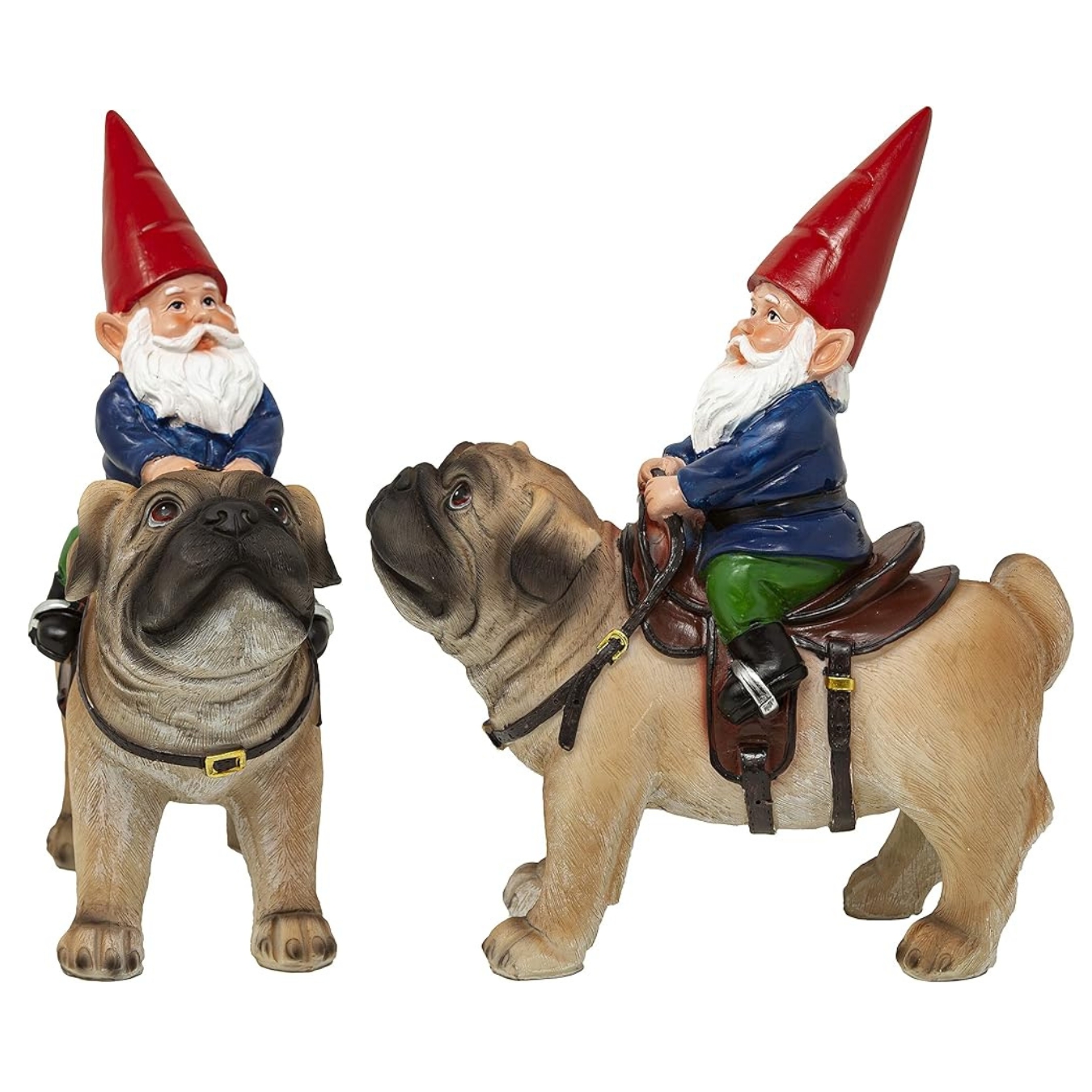 Funny Gnomes and Cute Canine Animal Statues | Patio Yard Decoration | Hand Drawn Art